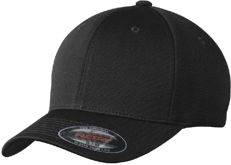 Classic Black Hat-OUTLET-Sport-Tek Flexfit Cool & Dry Poly Block Mesh Cap