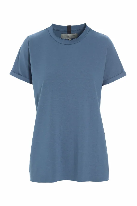 Soft Cotton Crewneck T-shirt-T-SHIRT - 96048 - DUSTY BLUE