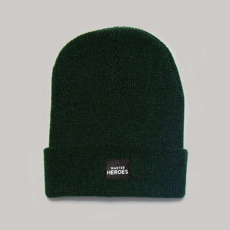 Custom Printed Snapback Hat-Wasted Heroes - Beanie - Bottle Green