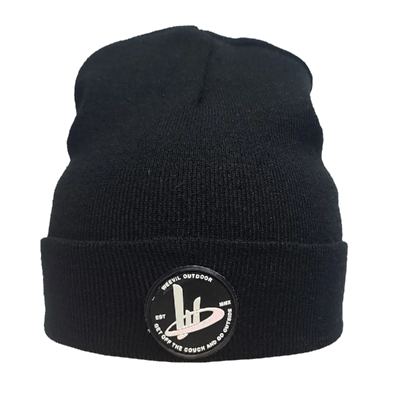 Casual Trucker Hat-WO Logo // Logger Cuff Beanie // Black