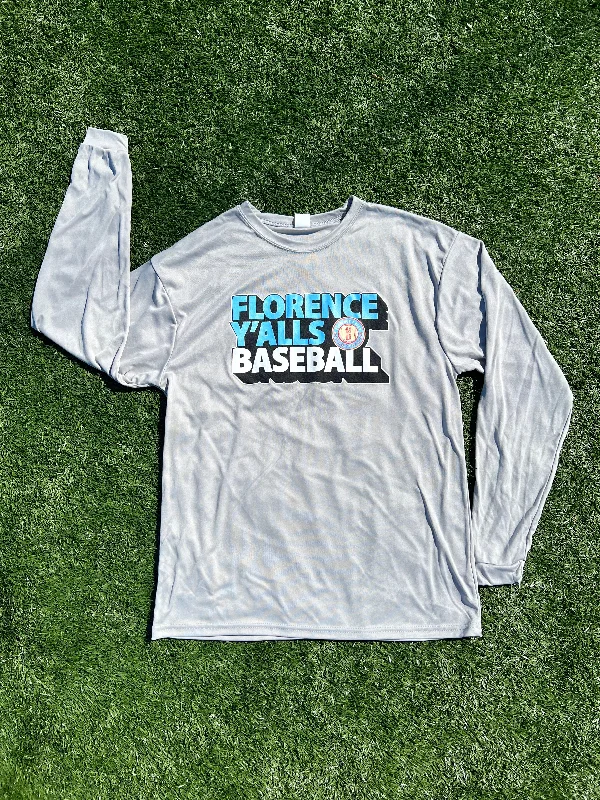 Graphic Tee With Quotes-Y'alls Baseball Performance Long Sleeve