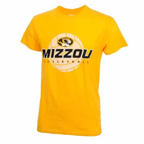 Bohemian Style T-shirt-Mizzou Volleyball Gold Short Sleeve Crew Neck T-Shirt